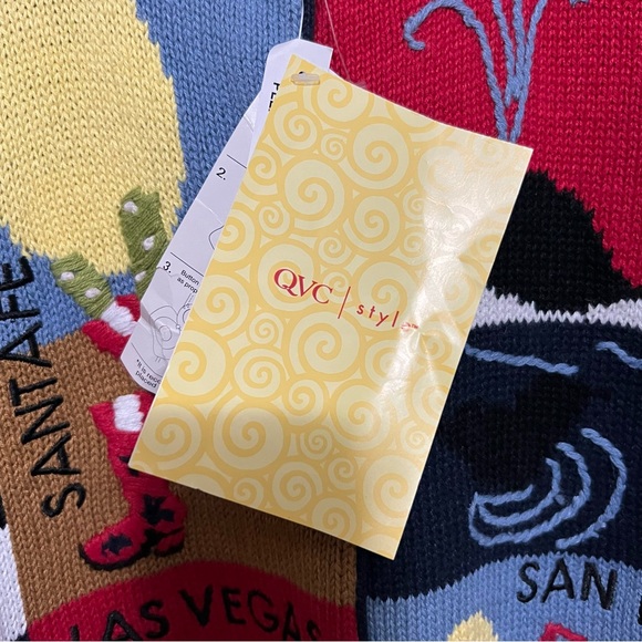 Quacker Factory Cities Cardigan Sweater 1x NWT Deadstock Rare Navy Blue Gift - Picture 4 of 6